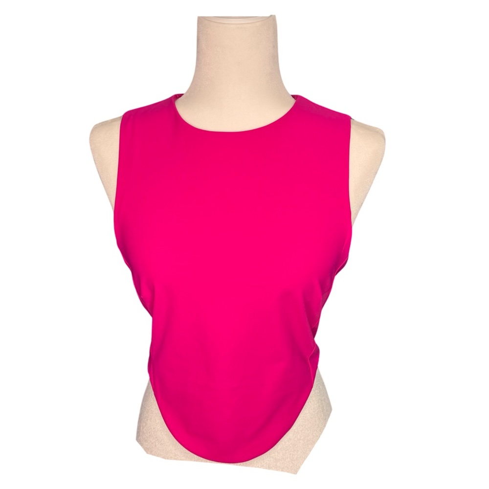 (NWT) House of Harlow Pink Crop Top with Zip Back Size 4